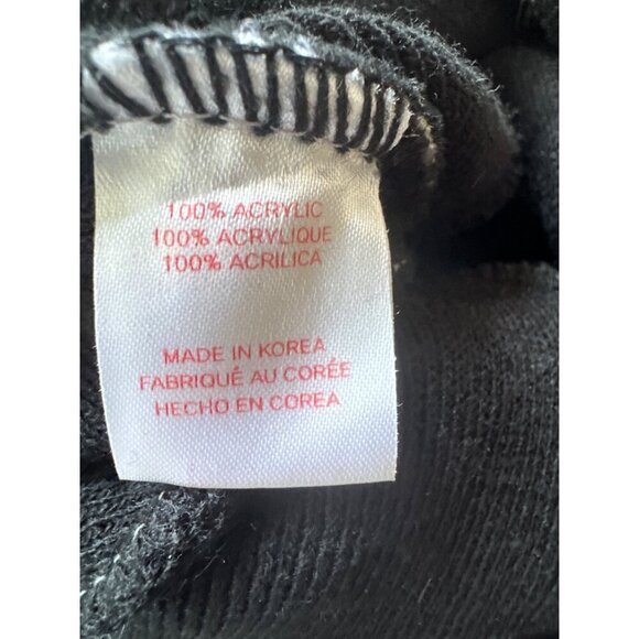 California Beanie Hat With Pom Pom Black & Gray Acrylic Winter Cap - Picture 4 of 4